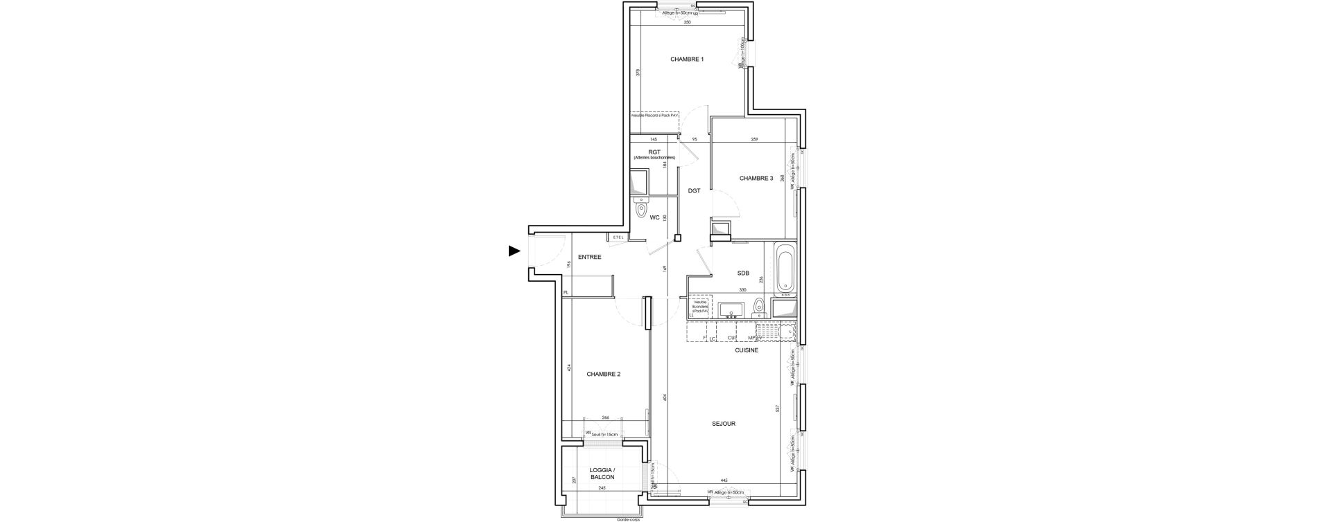 Appartement T4 de 79,66 m2 au Blanc-Mesnil Gare