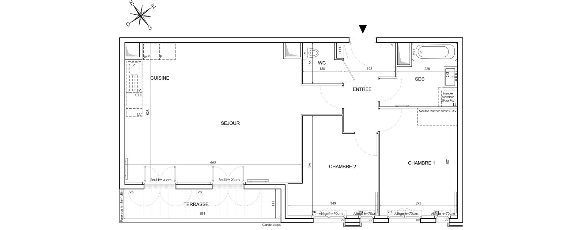 Appartement T3 de 71,47 m2 au Blanc-Mesnil Gare