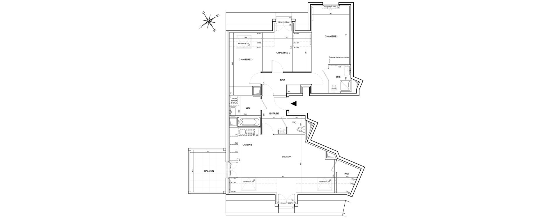 Appartement T4 de 87,36 m2 au Blanc-Mesnil Gare