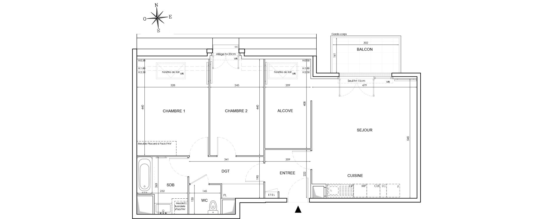 Appartement T3 de 74,98 m2 au Blanc-Mesnil Gare