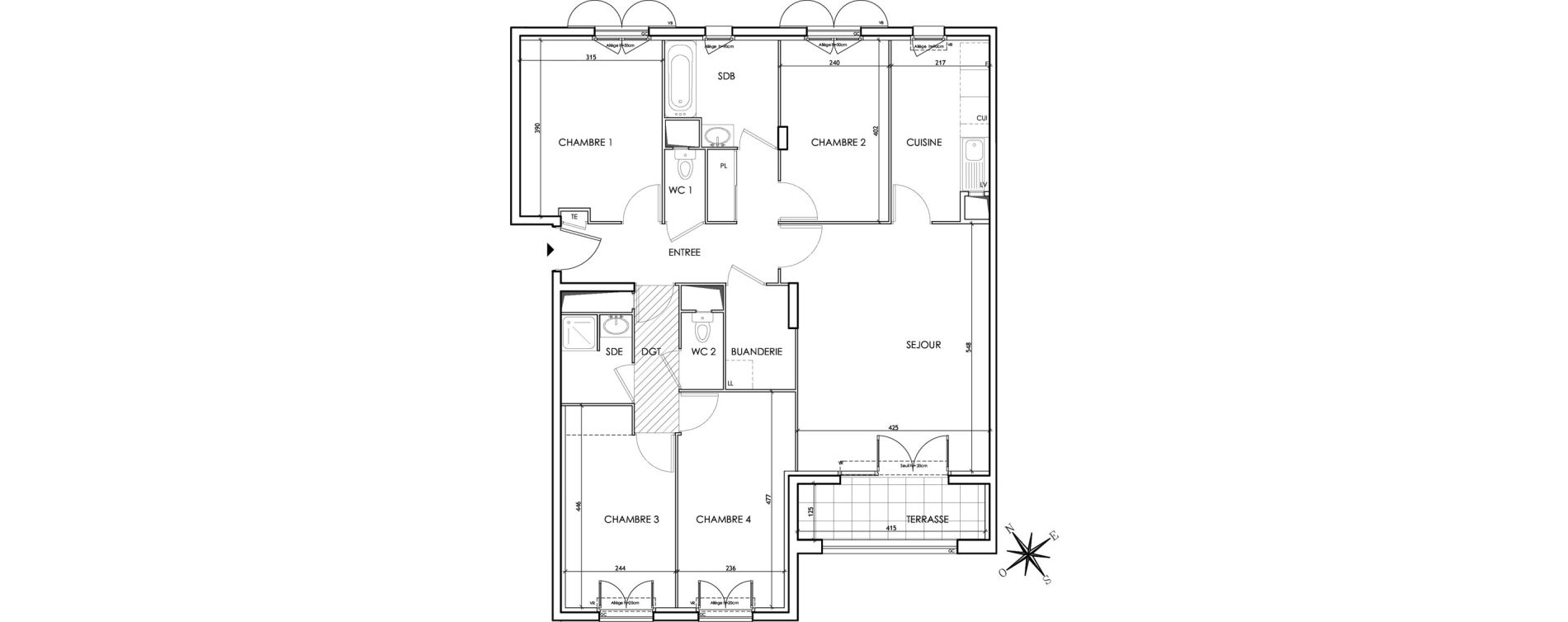 Appartement T5 de 103,15 m2 au Blanc-Mesnil Centre