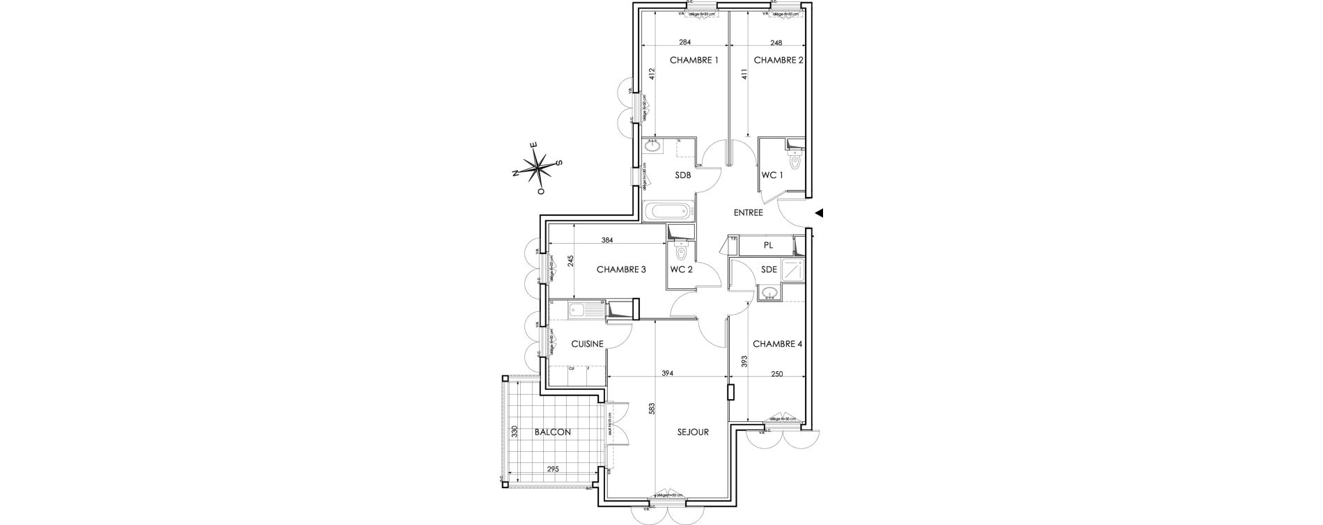 Appartement T5 de 95,19 m2 au Blanc-Mesnil Centre