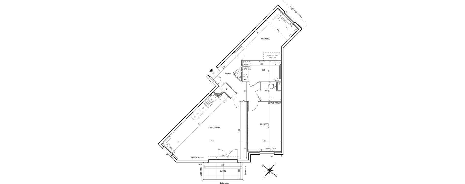 Appartement T3 de 68,57 m2 au Blanc-Mesnil Centre