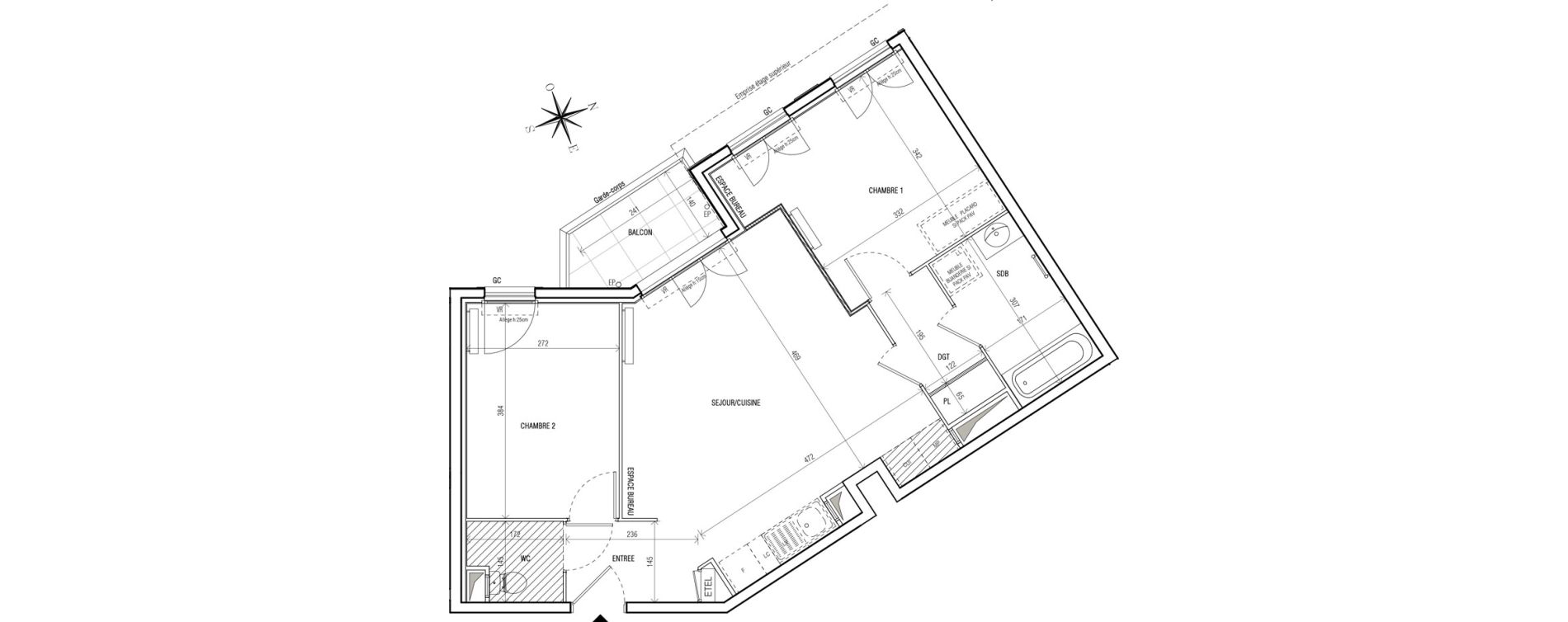 Appartement T3 de 60,83 m2 au Blanc-Mesnil Centre