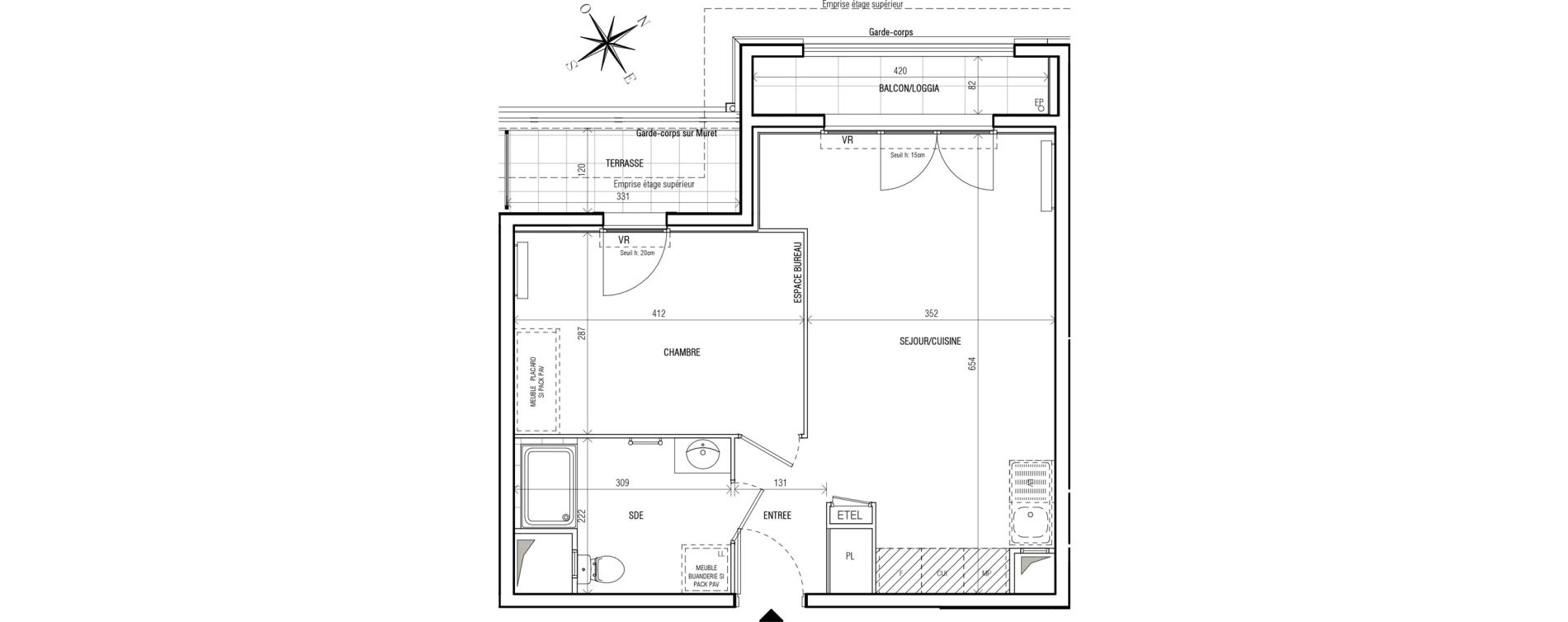 Appartement T2 de 43,34 m2 au Blanc-Mesnil Centre