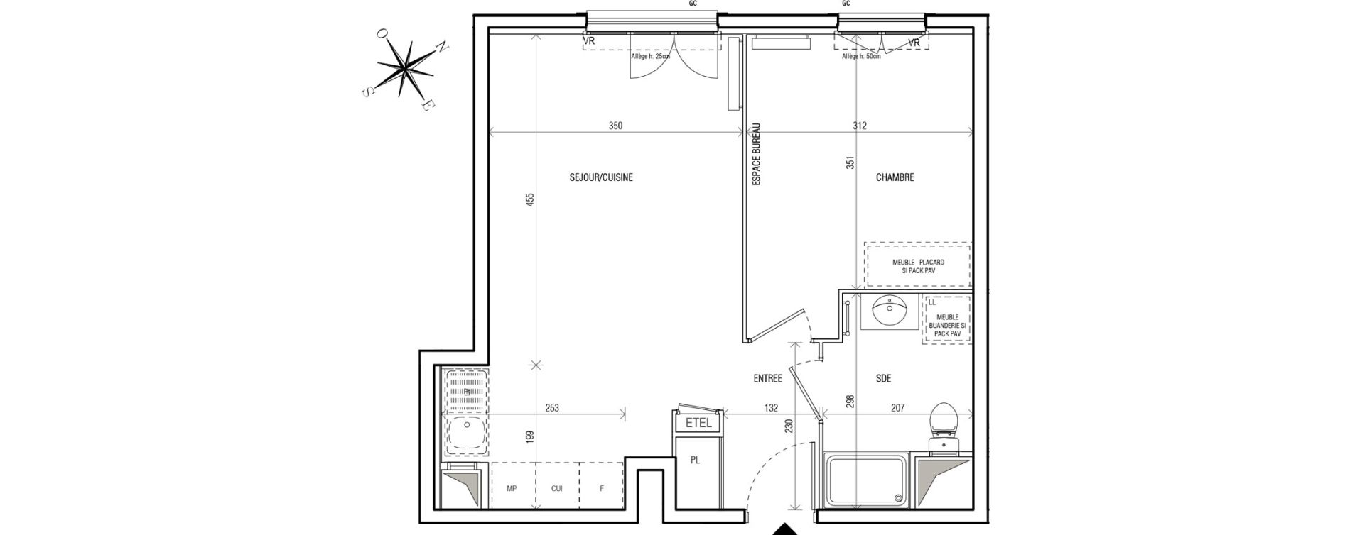 Appartement T2 de 42,49 m2 au Blanc-Mesnil Centre