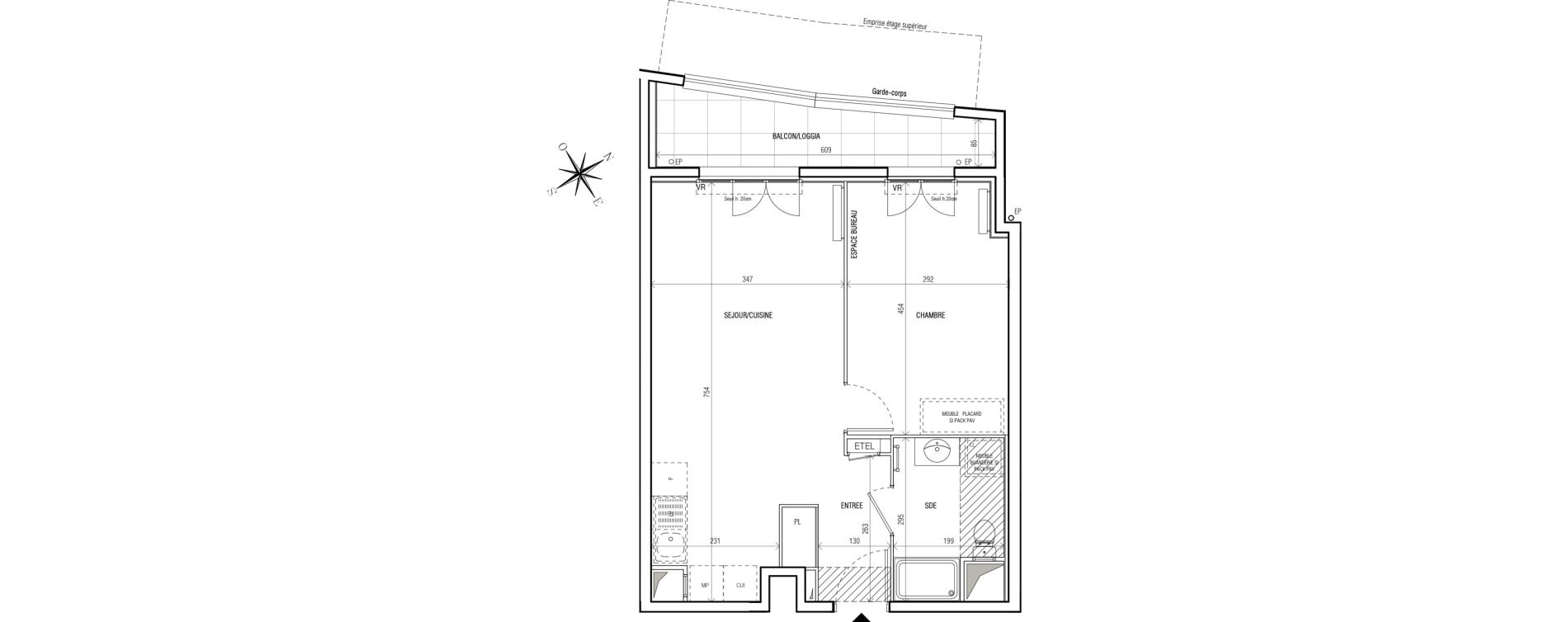 Appartement T2 de 45,35 m2 au Blanc-Mesnil Centre
