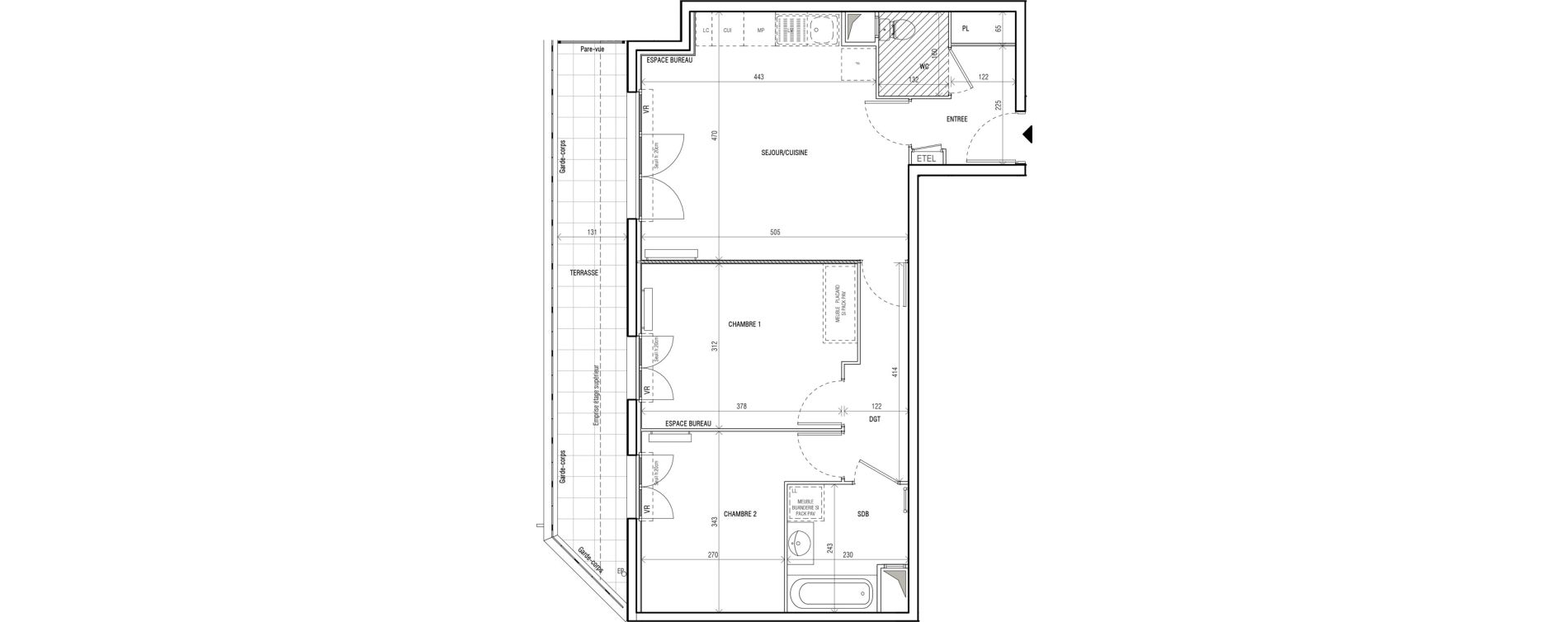 Appartement T3 de 60,00 m2 au Blanc-Mesnil Centre
