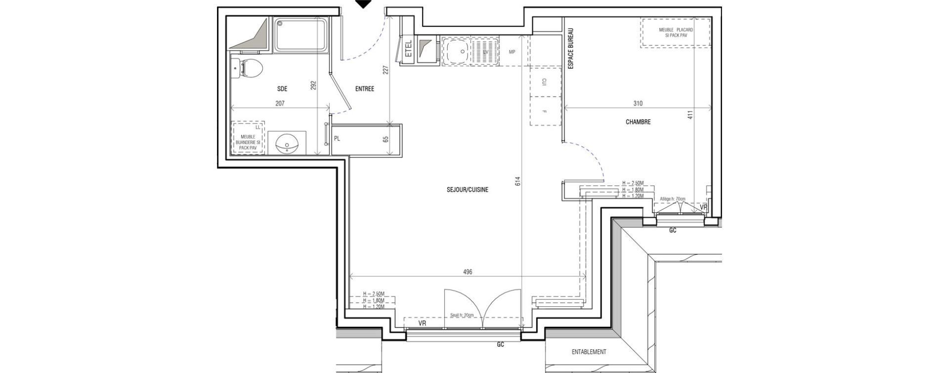 Appartement T2 de 45,83 m2 au Blanc-Mesnil Centre