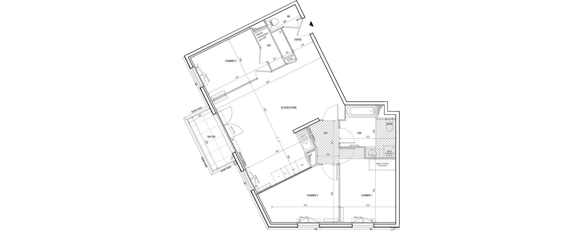 Appartement T4 de 81,81 m2 au Blanc-Mesnil Centre