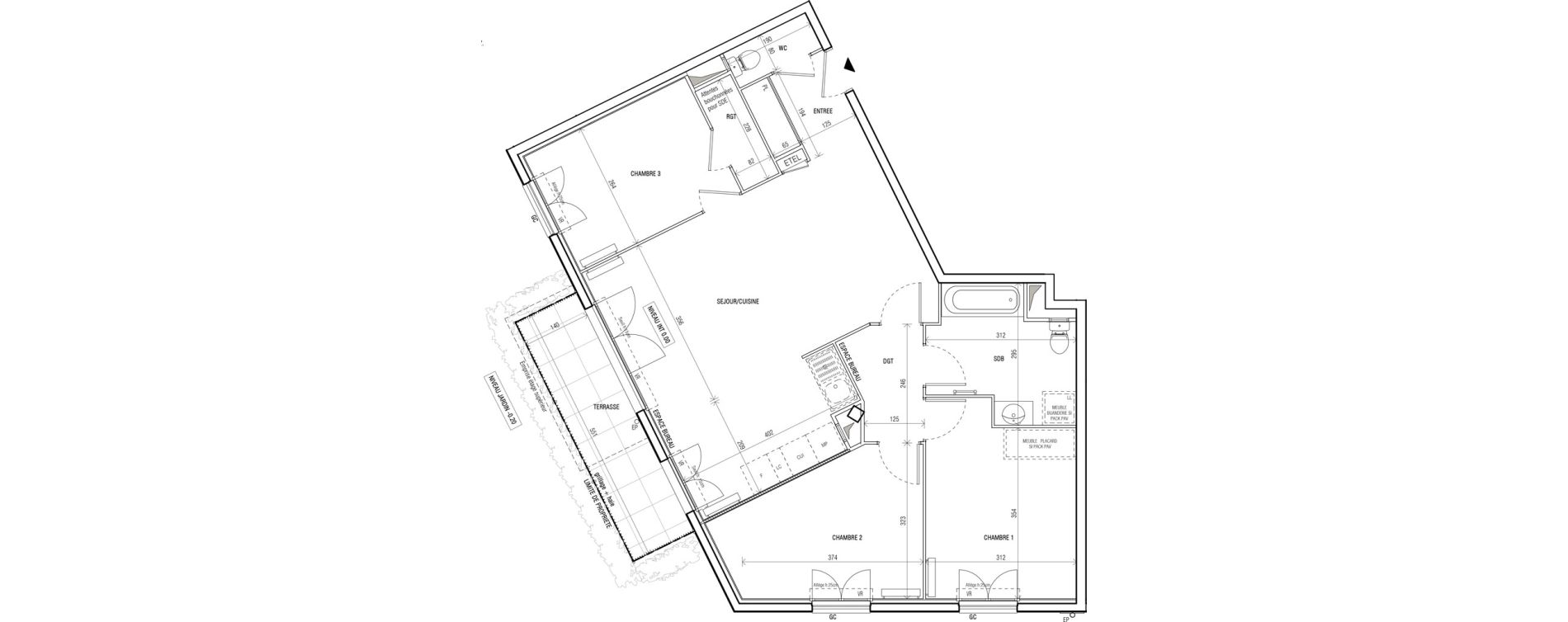 Appartement T4 de 82,00 m2 au Blanc-Mesnil Centre