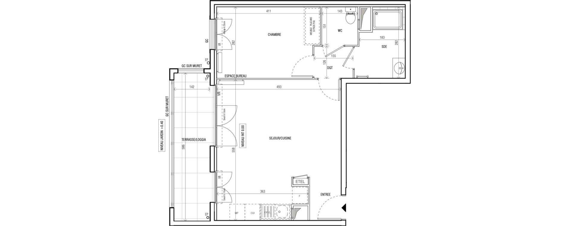 Appartement T2 de 45,90 m2 au Blanc-Mesnil Centre