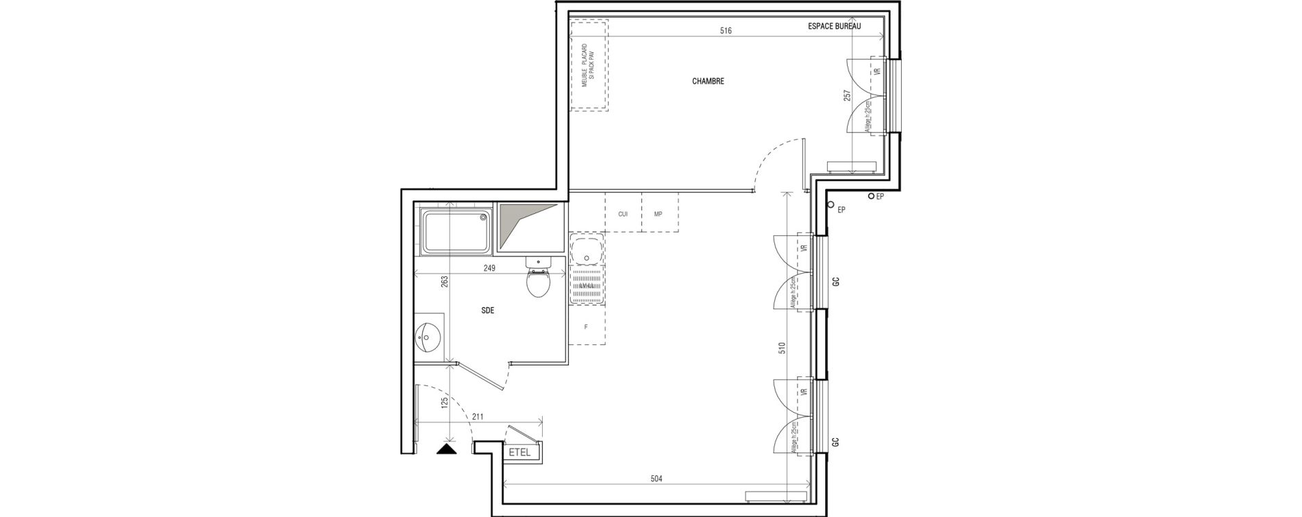 Appartement T2 de 44,01 m2 au Blanc-Mesnil Centre