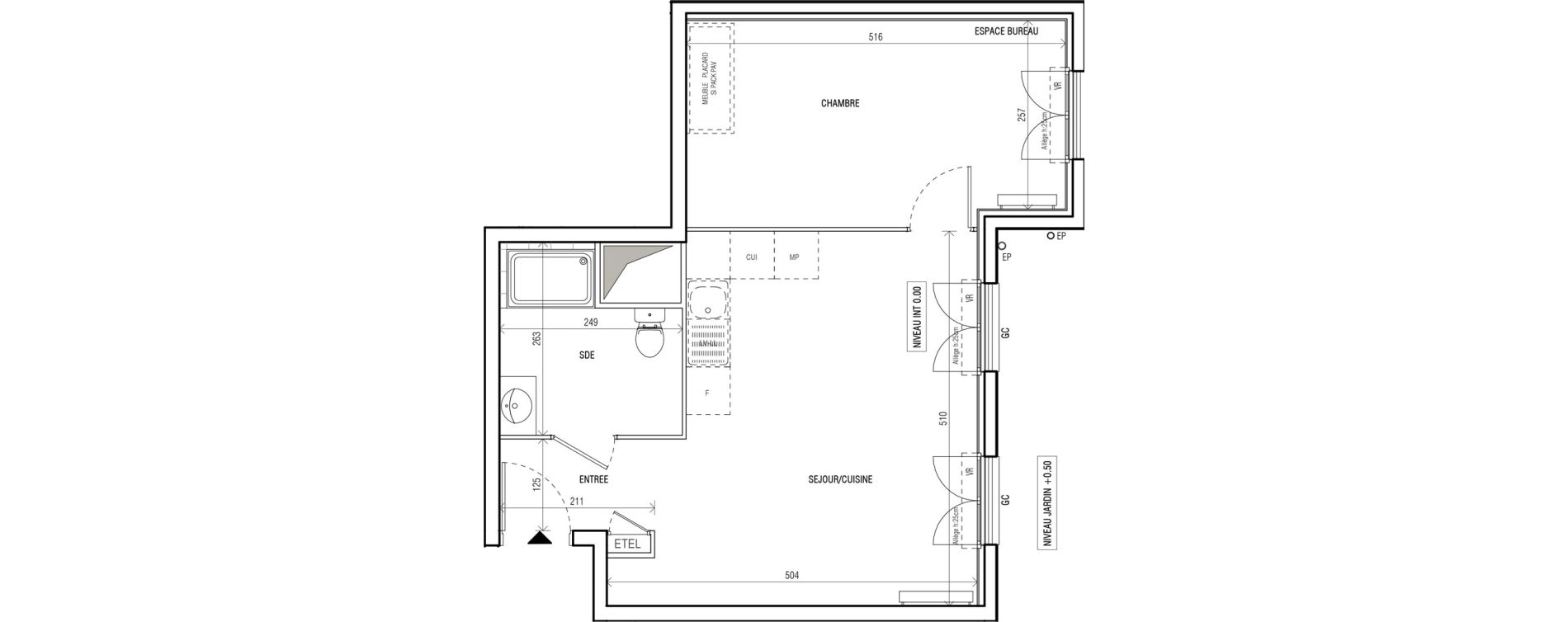 Appartement T2 de 44,01 m2 au Blanc-Mesnil Centre