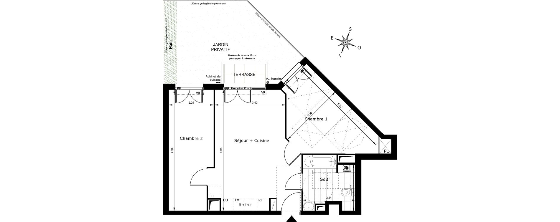 Appartement T3 de 57,49 m2 au Blanc-Mesnil Centre