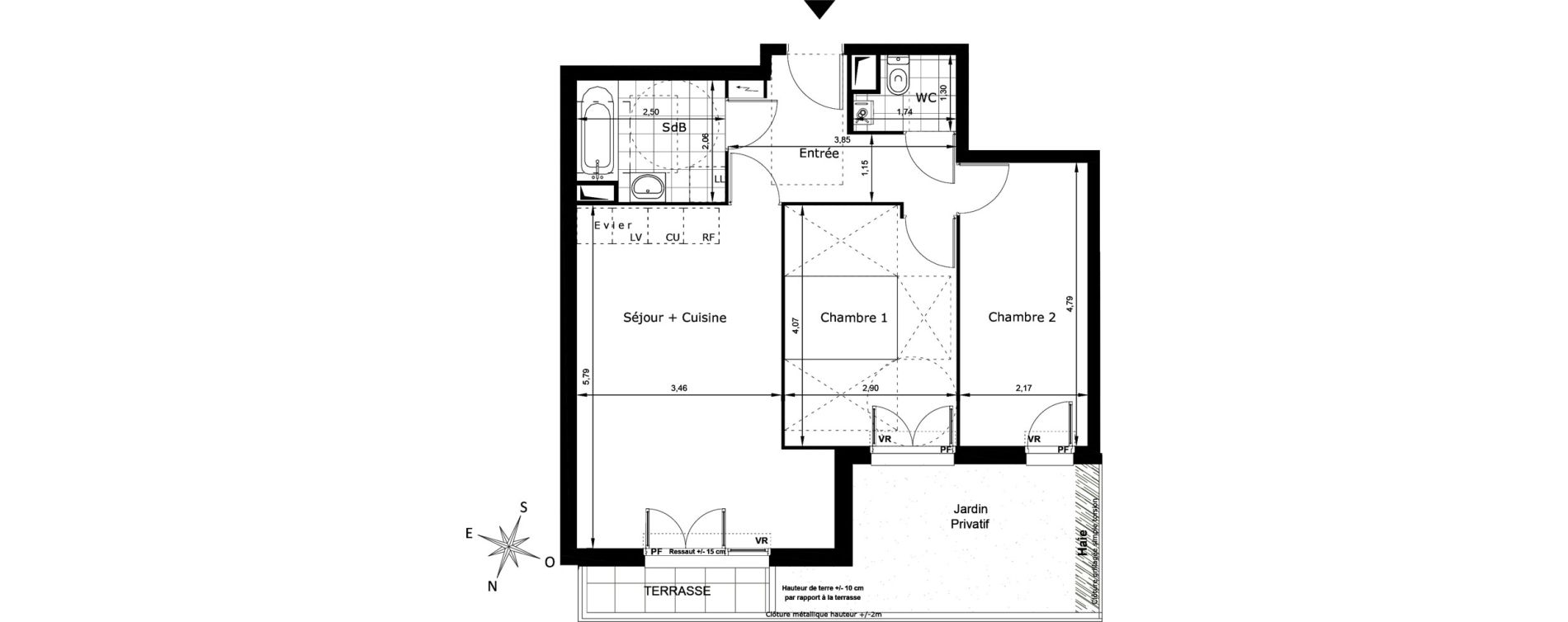 Appartement T3 de 57,20 m2 au Blanc-Mesnil Centre