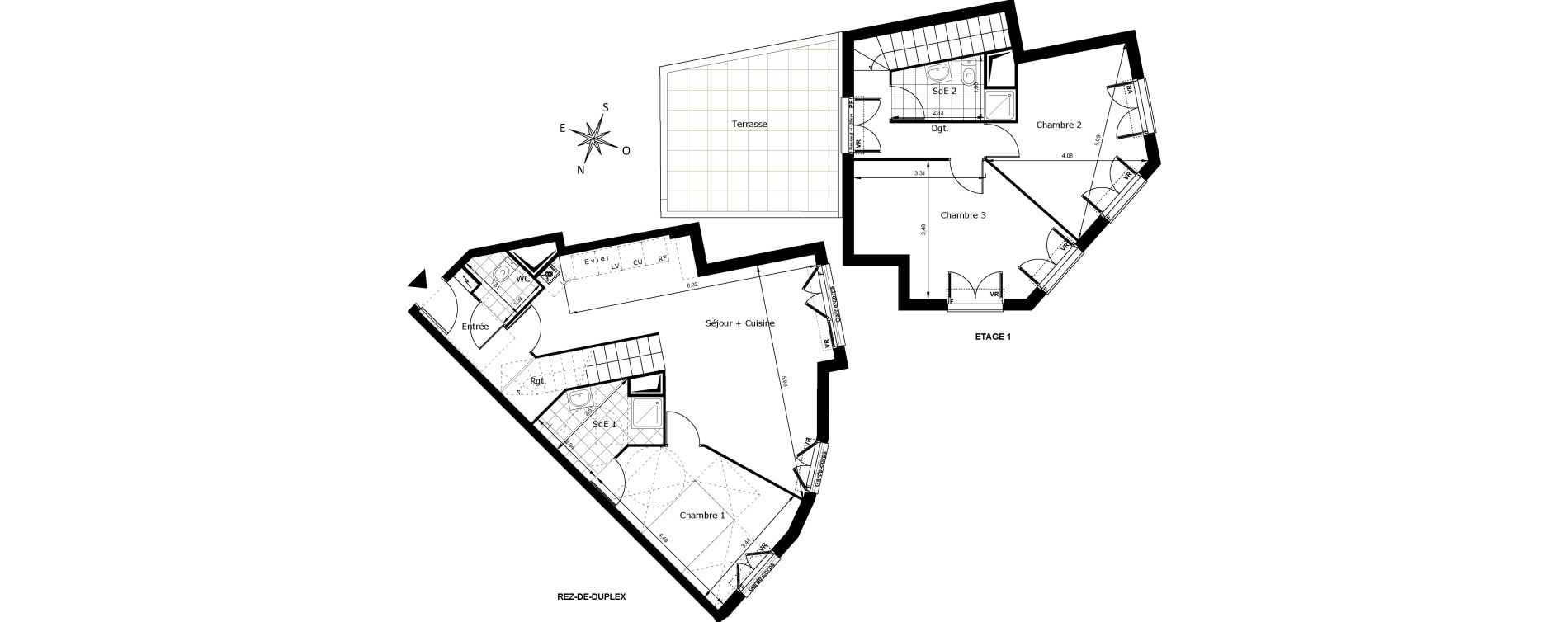 Duplex T4 de 87,88 m2 au Blanc-Mesnil Centre