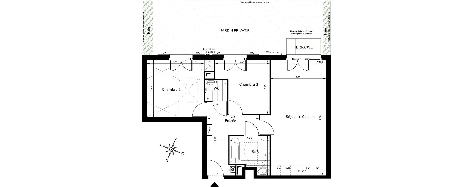 Appartement T3 de 60,27 m2 au Blanc-Mesnil Centre