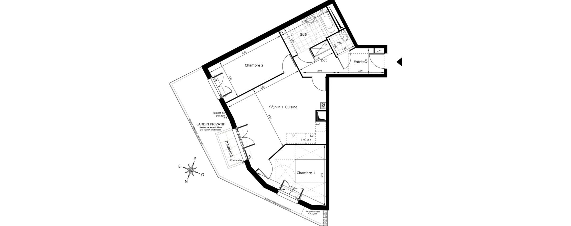 Appartement T3 de 63,05 m2 au Blanc-Mesnil Centre