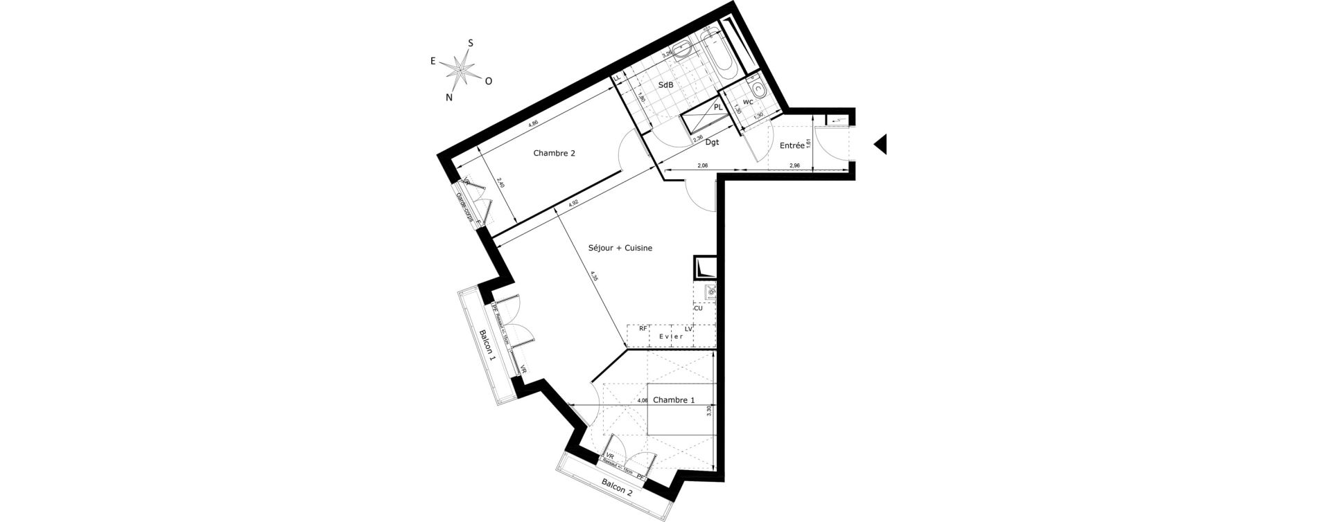Appartement T3 de 66,20 m2 au Blanc-Mesnil Centre