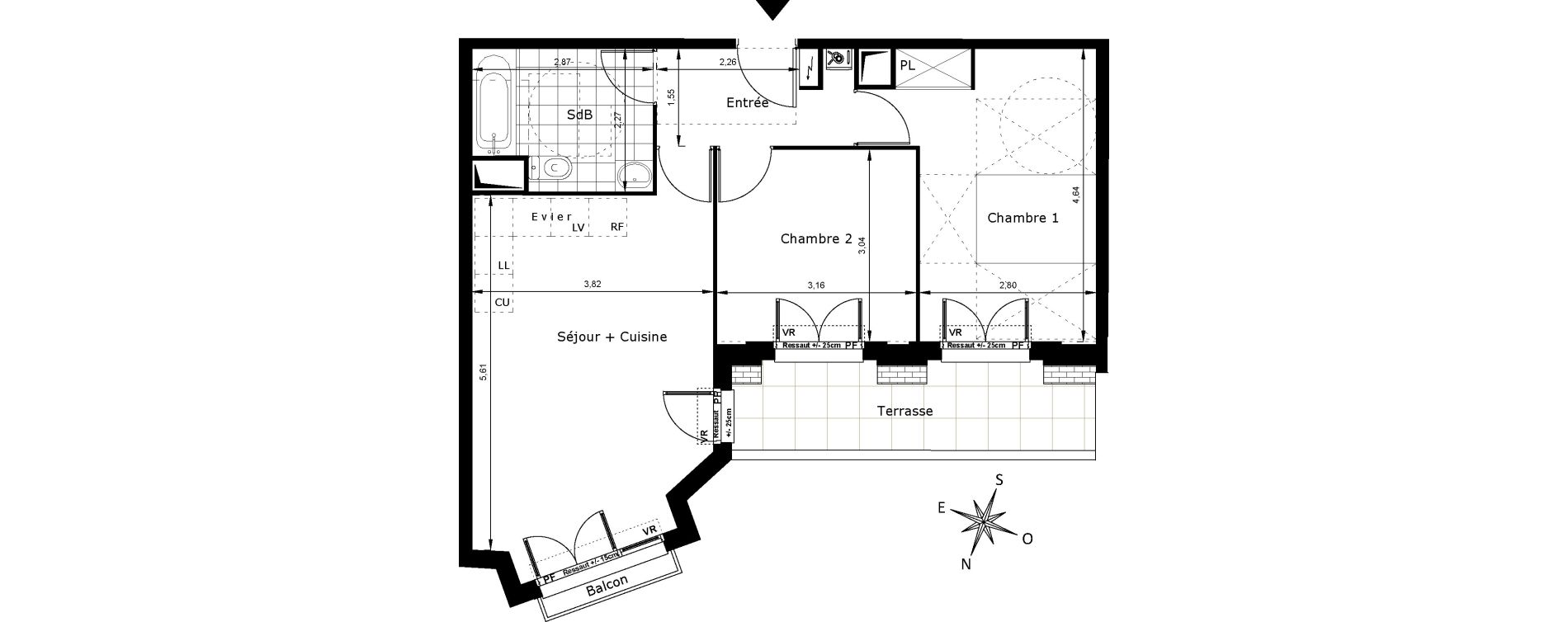 Appartement T3 de 55,90 m2 au Blanc-Mesnil Centre