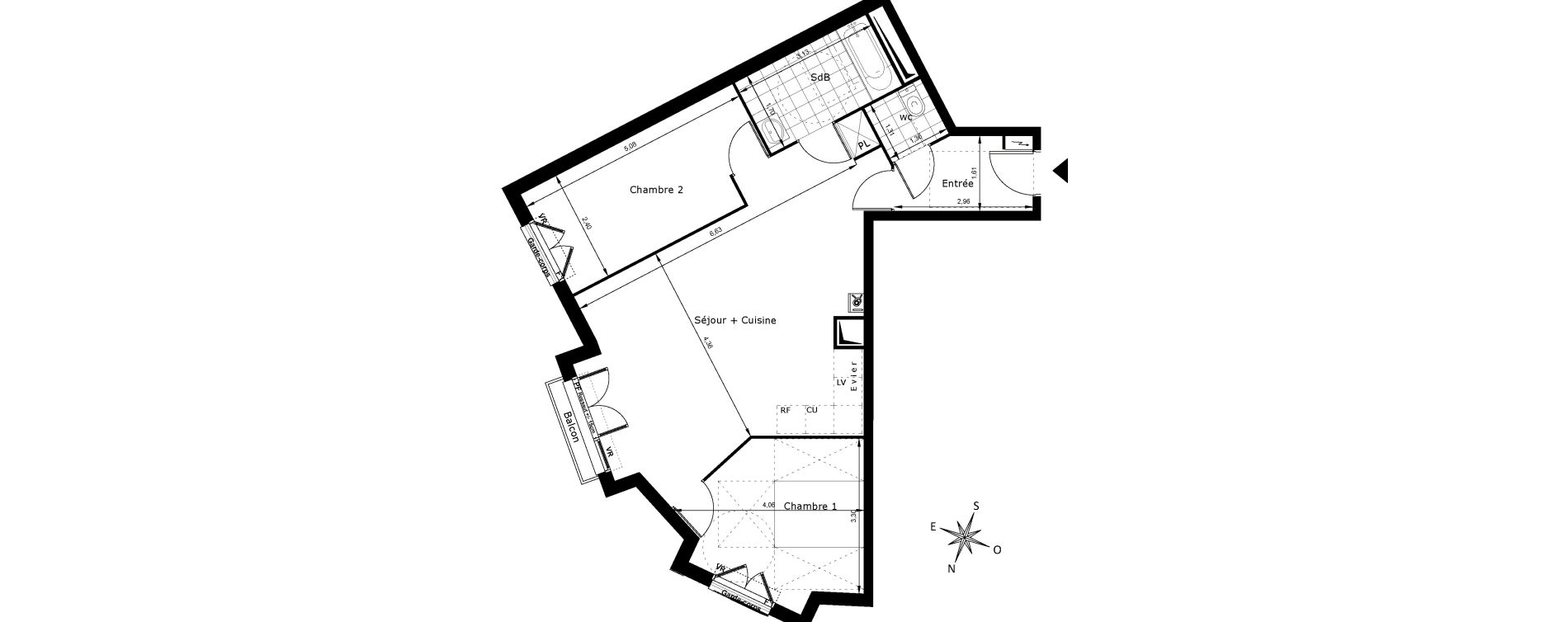 Appartement T3 de 66,61 m2 au Blanc-Mesnil Centre