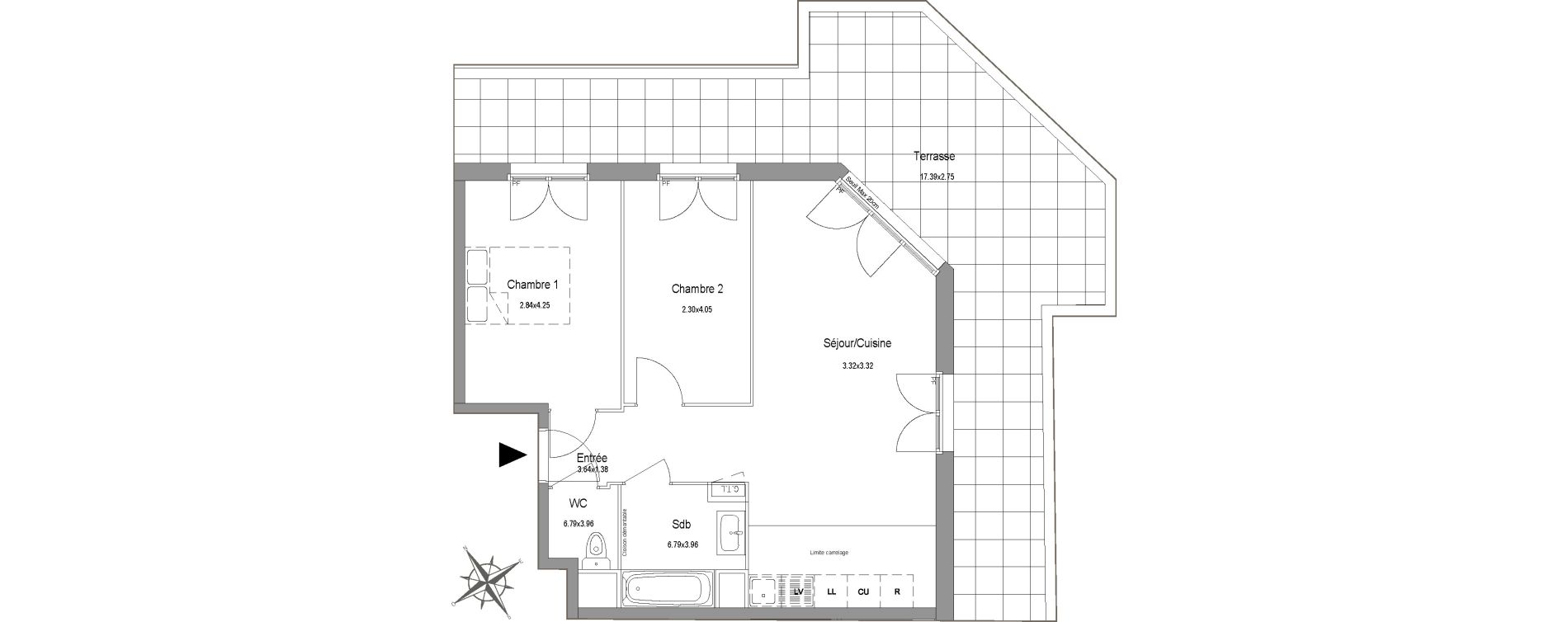 Appartement T3 de 56,69 m2 au Blanc-Mesnil Centre