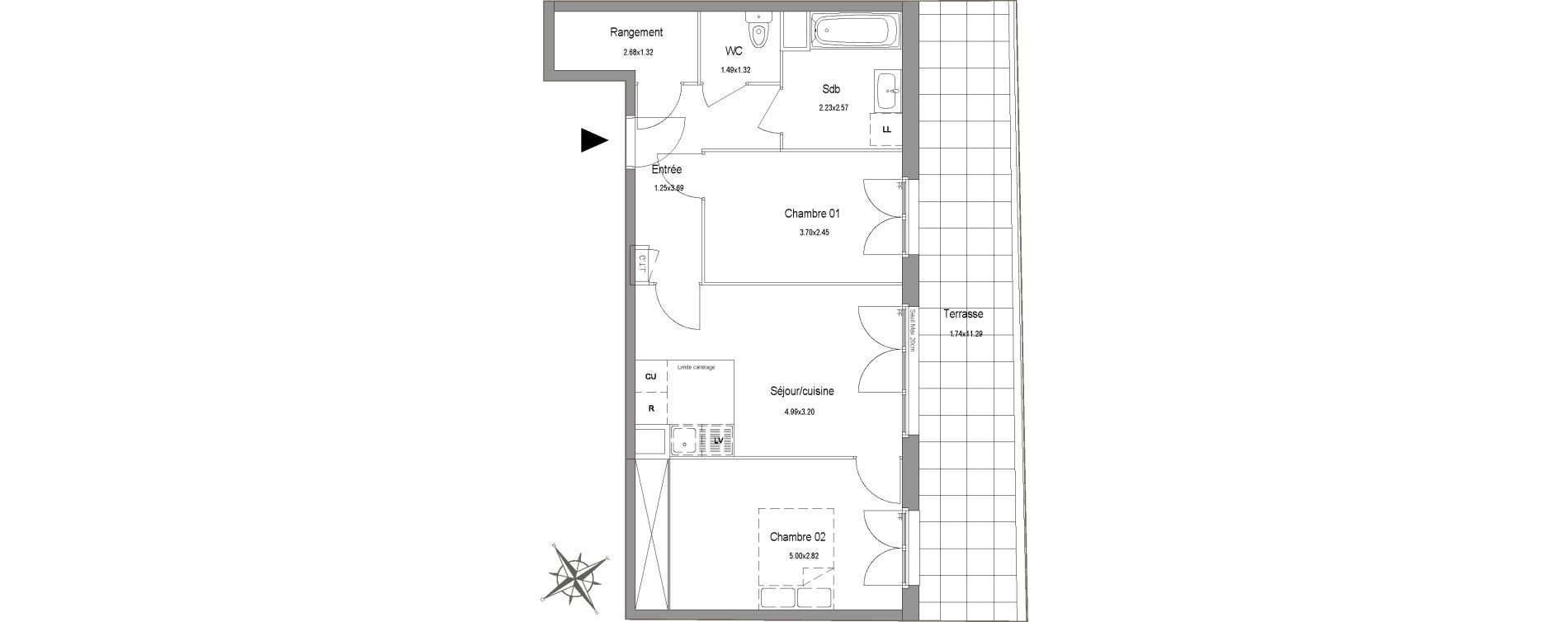 Appartement T3 de 55,48 m2 au Blanc-Mesnil Centre