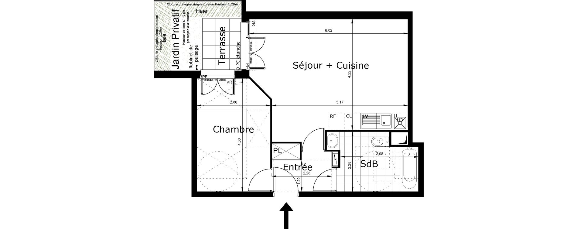 Appartement T2 de 47,57 m2 au Blanc-Mesnil Centre