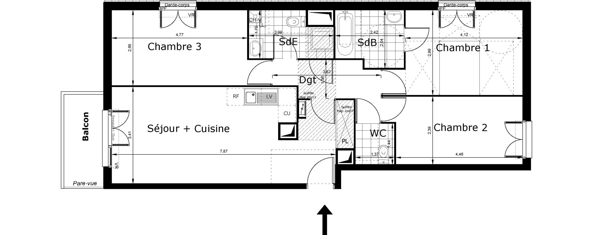 Appartement T4 de 80,52 m2 au Blanc-Mesnil Centre