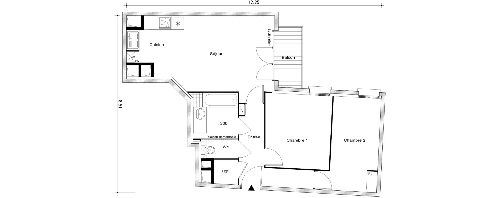 Appartement T3 de 60,33 m2 au Blanc-Mesnil Centre