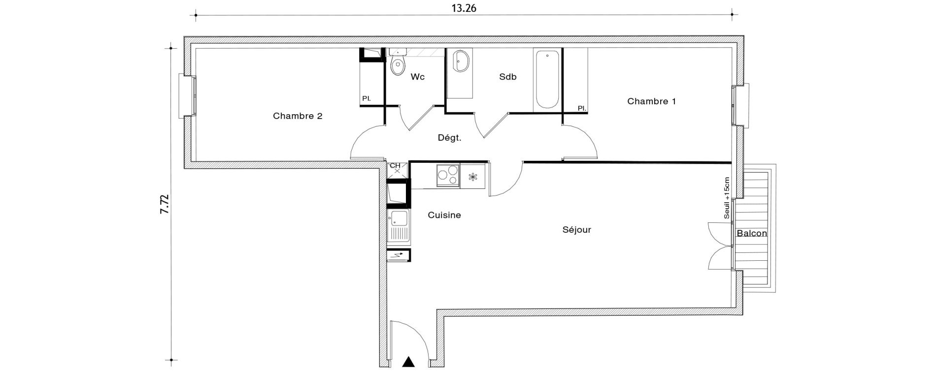 Appartement T3 de 67,86 m2 au Blanc-Mesnil Centre