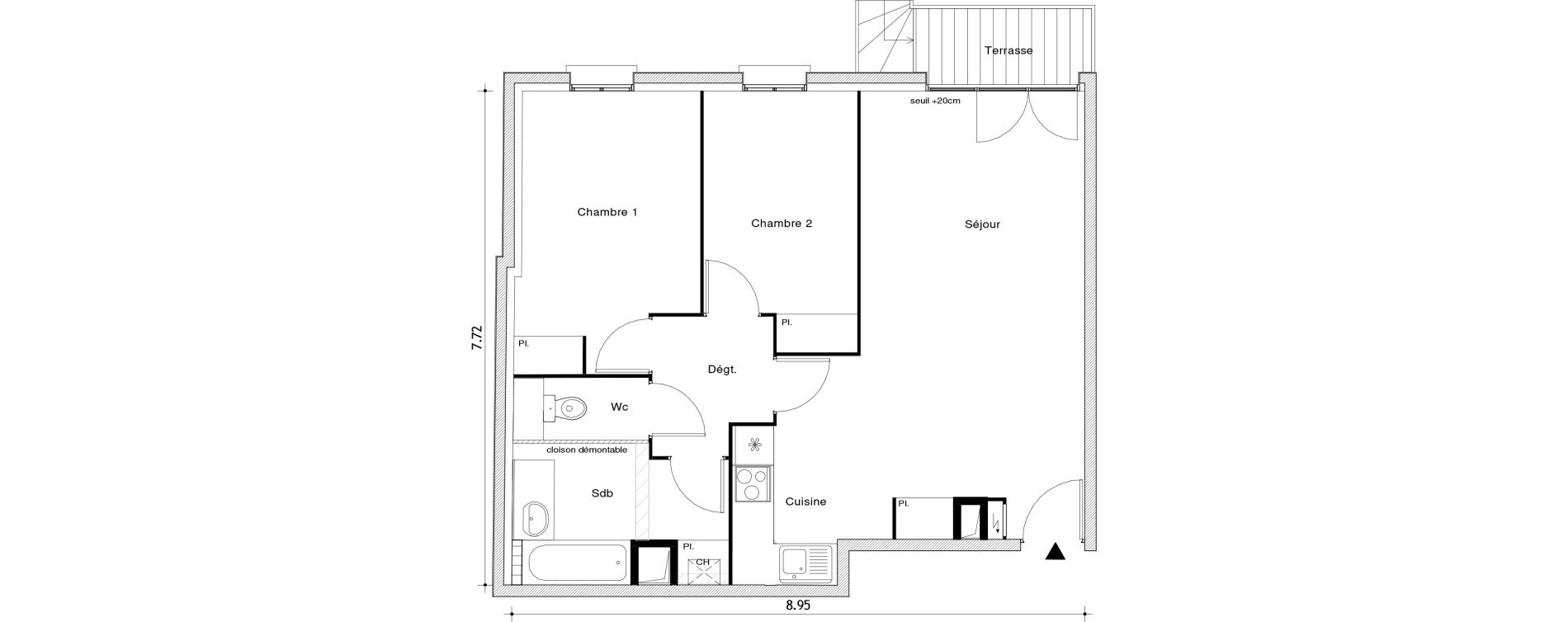 Appartement T3 de 62,76 m2 au Blanc-Mesnil Centre