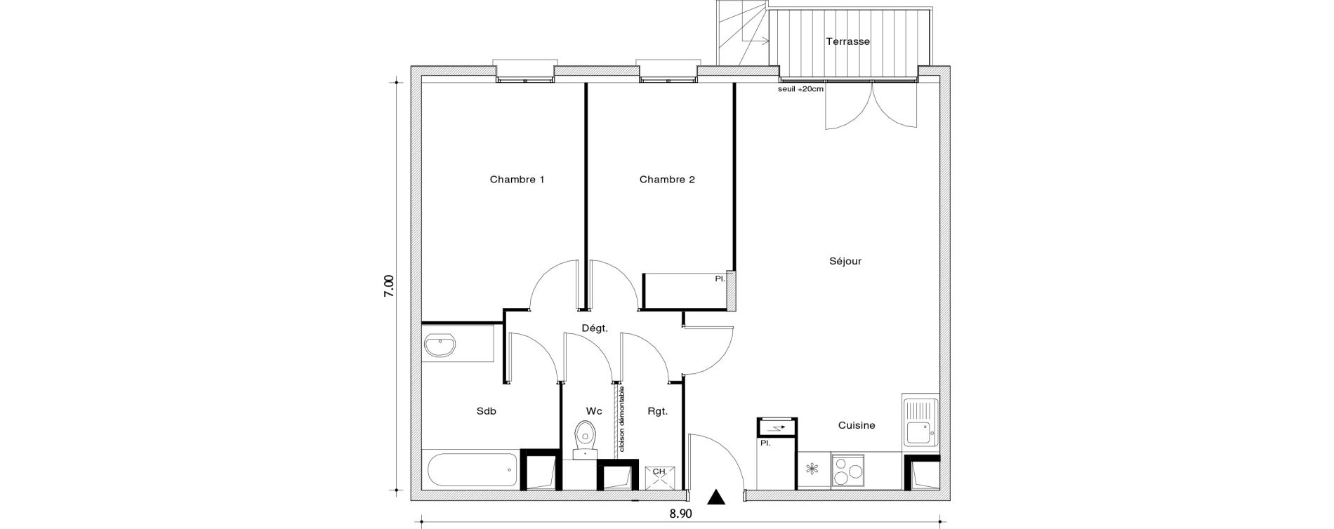 Appartement T3 de 59,29 m2 au Blanc-Mesnil Centre
