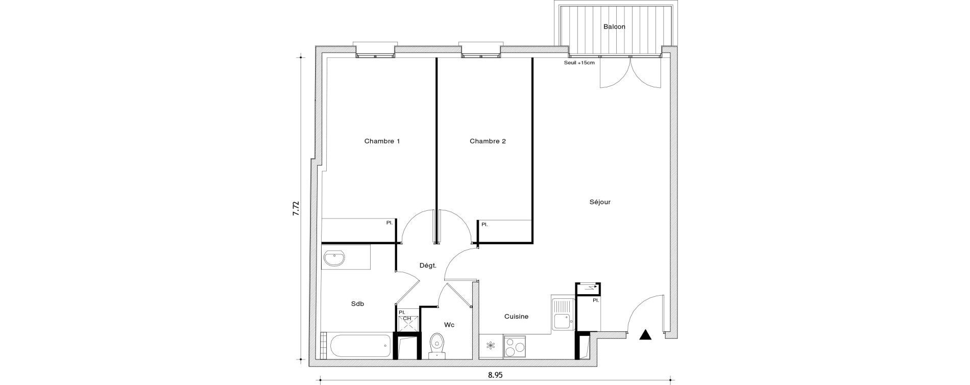 Appartement T3 de 64,92 m2 au Blanc-Mesnil Centre