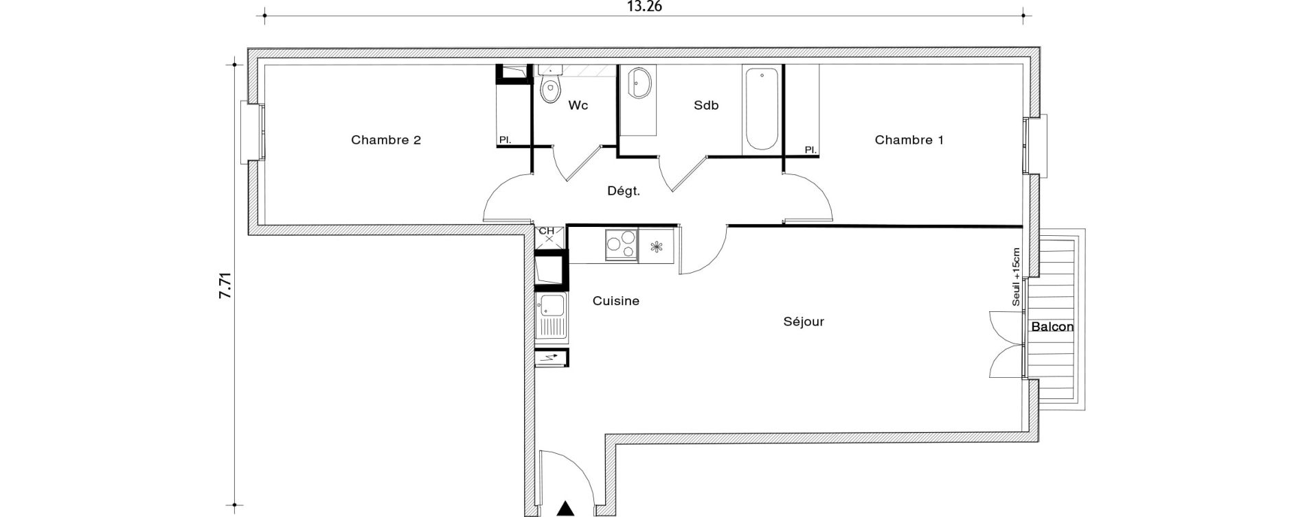 Appartement T3 de 67,86 m2 au Blanc-Mesnil Centre