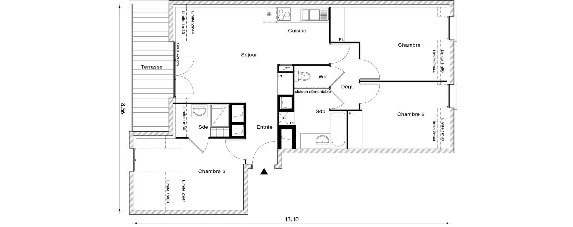 Appartement T4 de 72,76 m2 au Blanc-Mesnil Centre