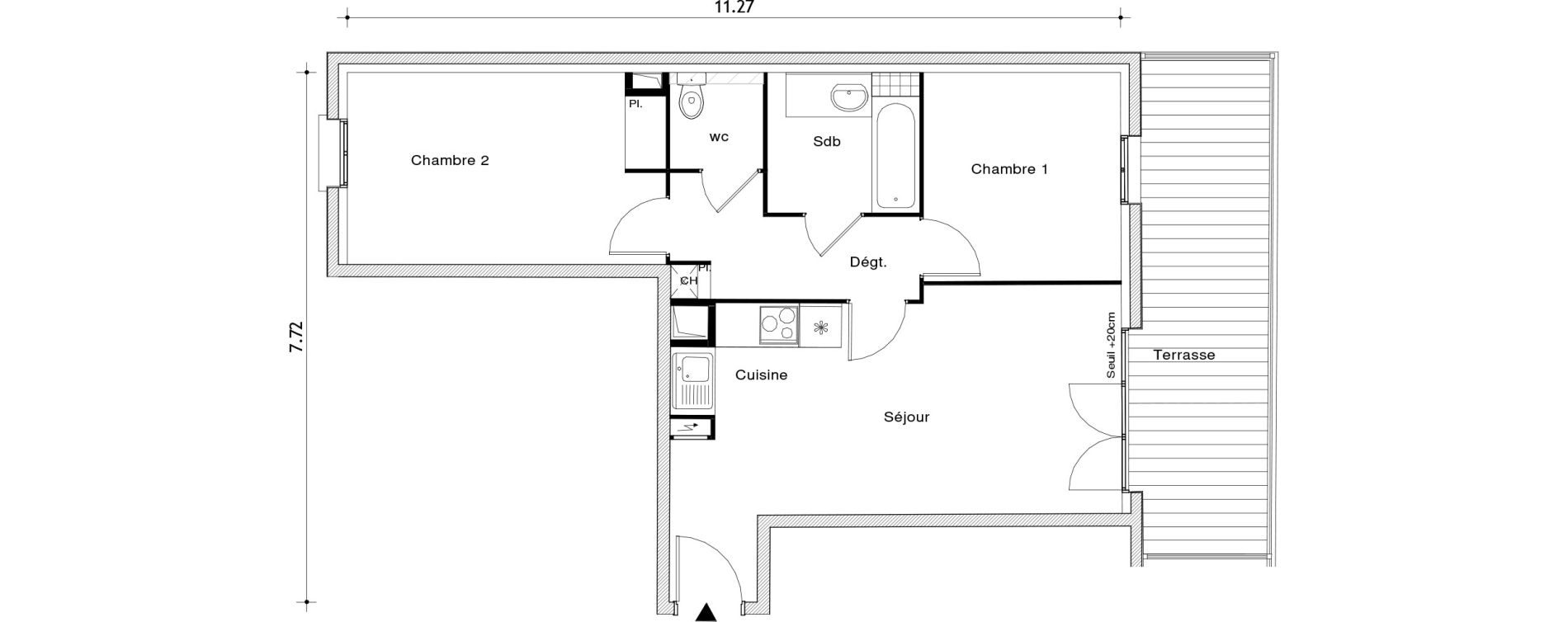 Appartement T3 de 56,21 m2 au Blanc-Mesnil Centre