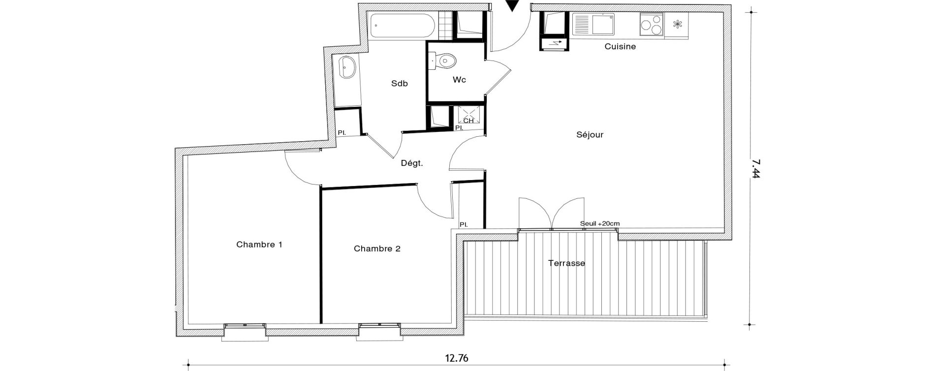 Appartement T3 de 65,39 m2 au Blanc-Mesnil Centre