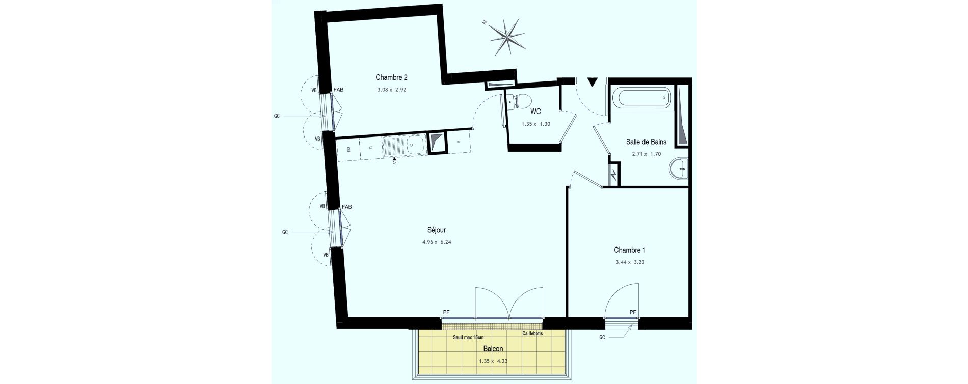 Appartement T3 de 60,29 m2 au Blanc-Mesnil Centre