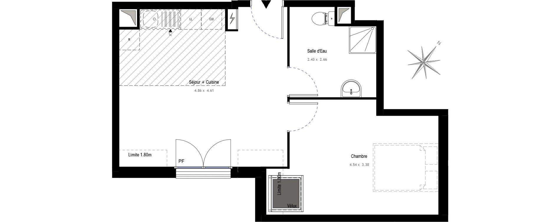 Appartement T2 de 40,59 m2 au Blanc-Mesnil Centre