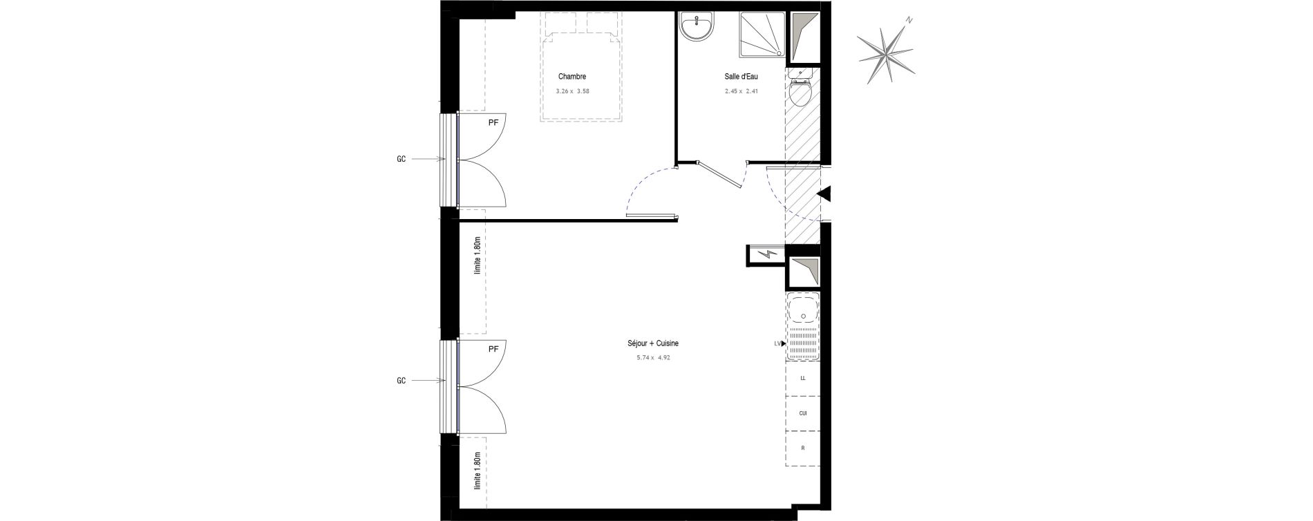 Appartement T2 de 48,44 m2 au Blanc-Mesnil Centre