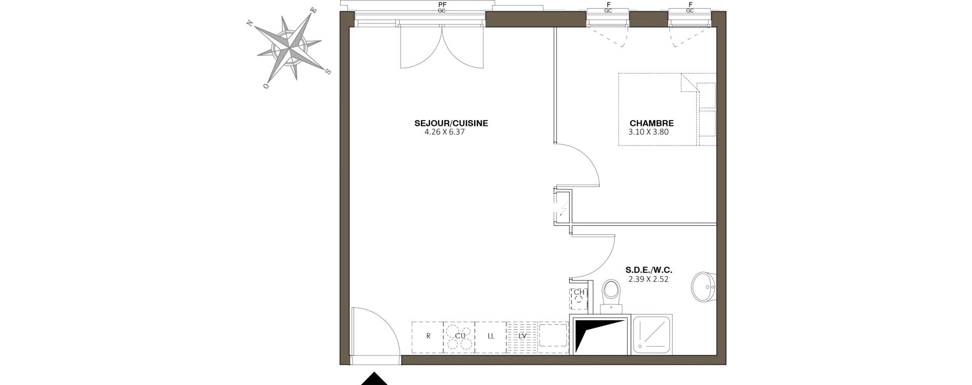 Appartement T2 de 43,70 m2 au Blanc-Mesnil Centre