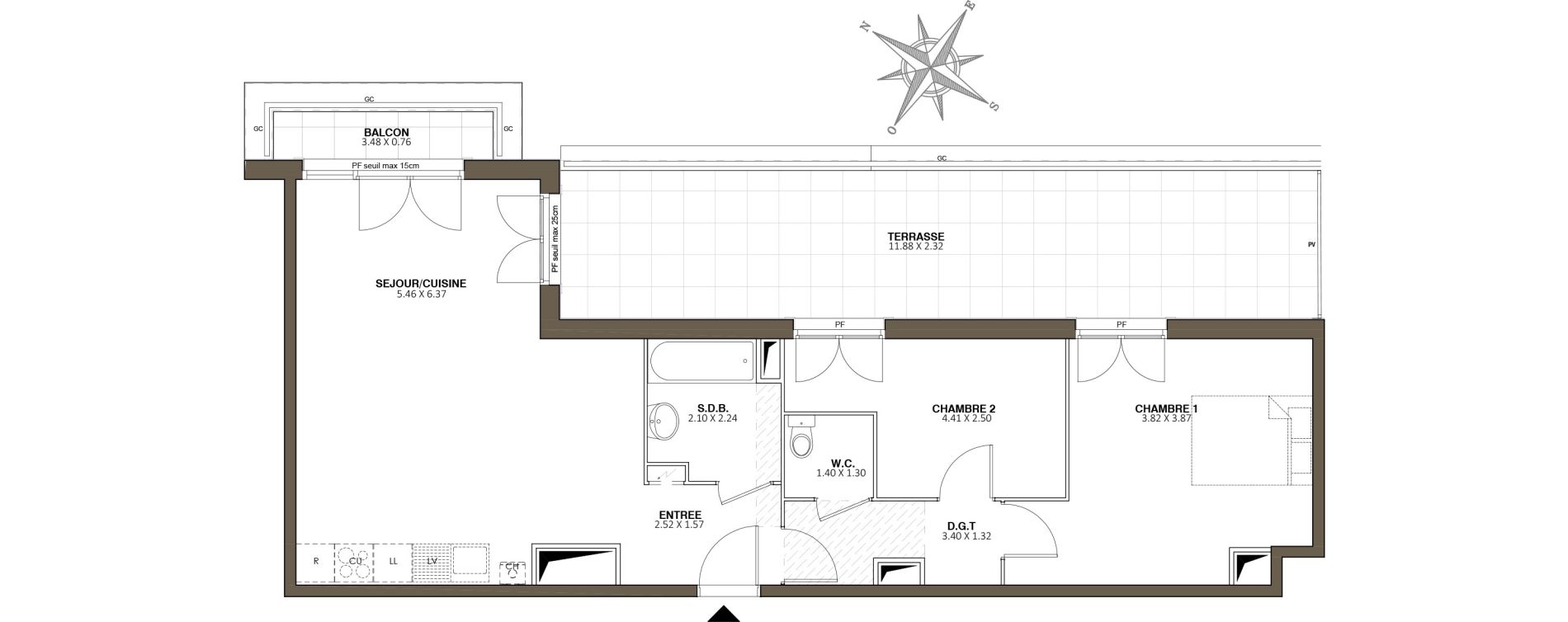 Appartement T3 de 67,80 m2 au Blanc-Mesnil Centre