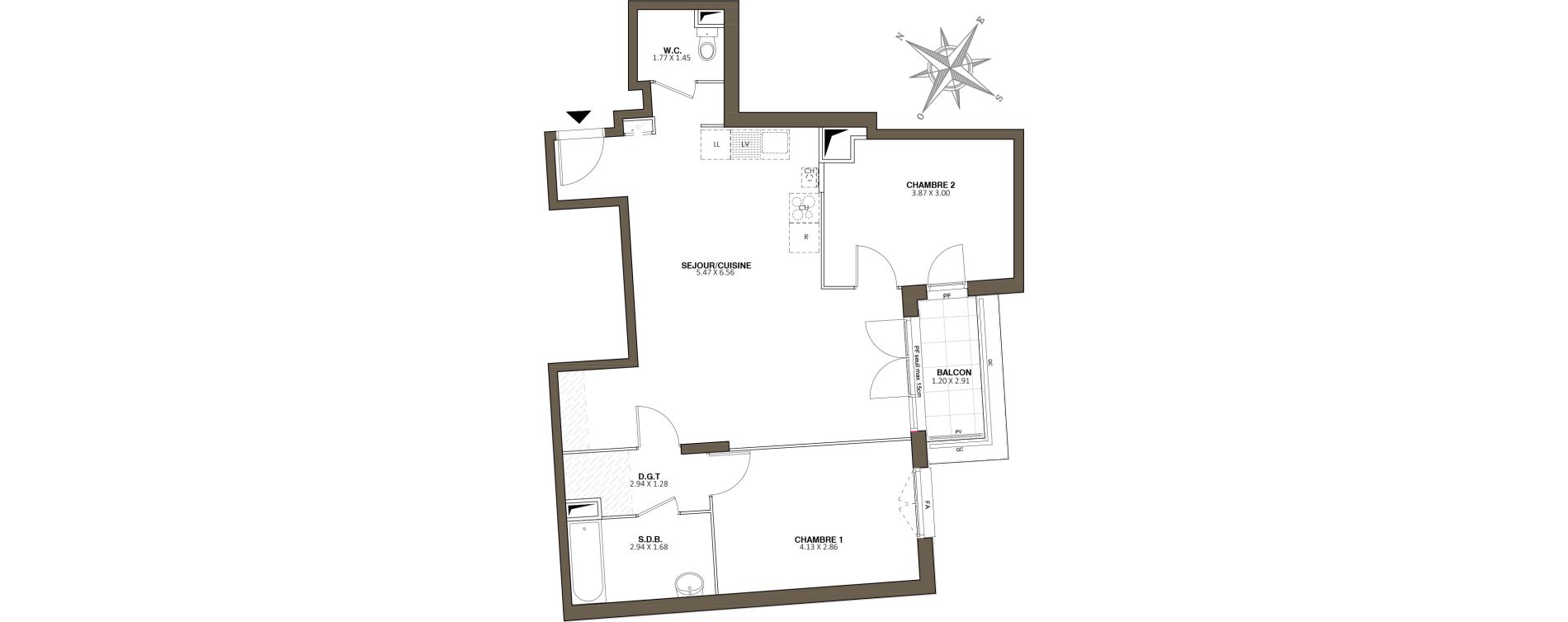 Appartement T3 de 69,75 m2 au Blanc-Mesnil Centre