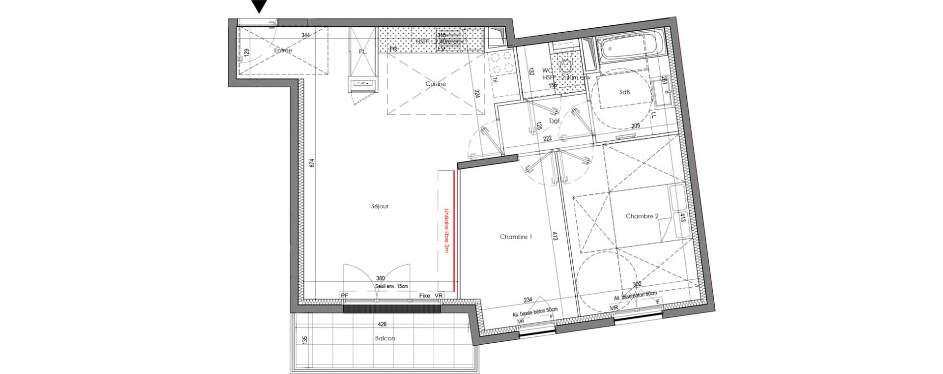 Appartement T3 de 63,75 m2 au Blanc-Mesnil Centre