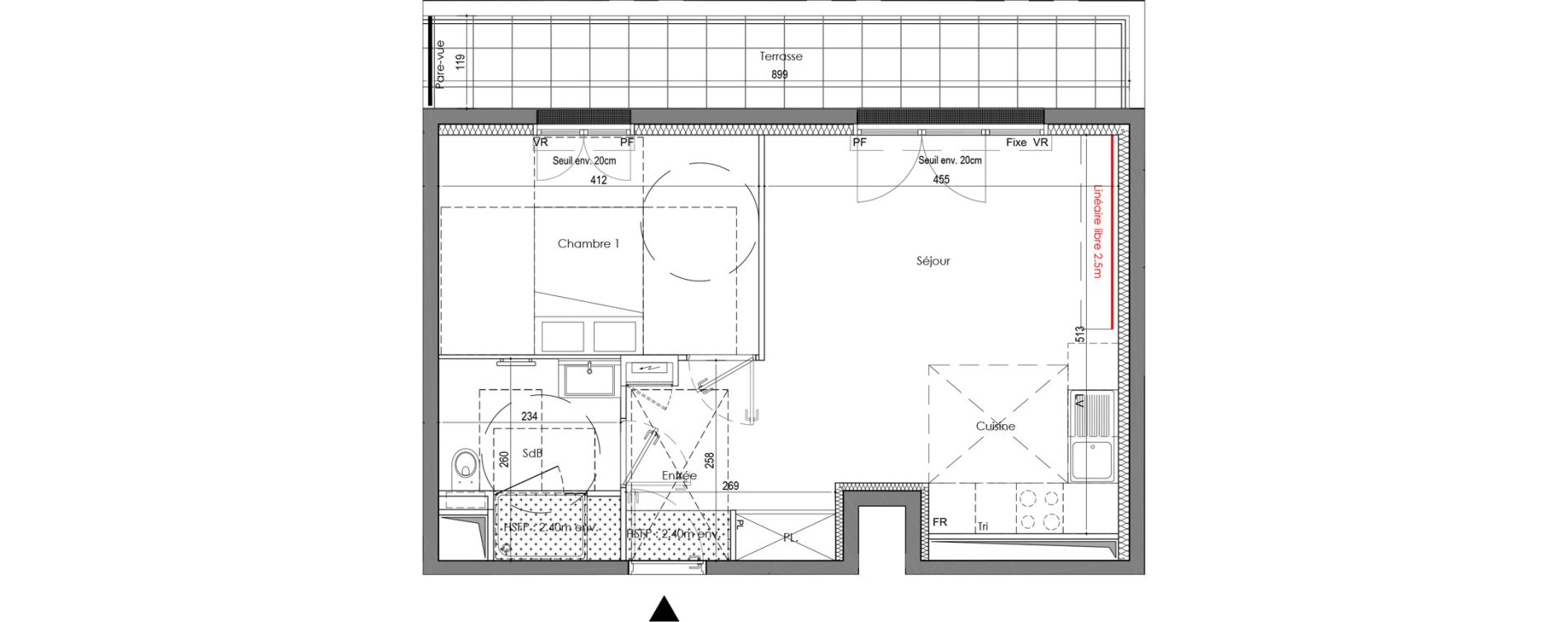 Appartement T2 de 44,31 m2 au Blanc-Mesnil Centre