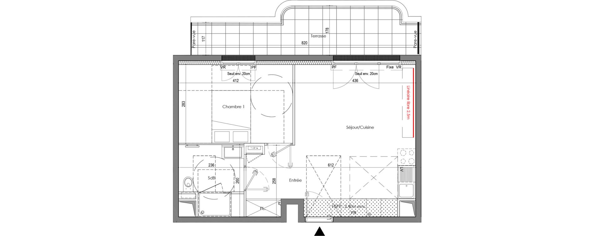 Appartement T2 de 44,38 m2 au Blanc-Mesnil Centre