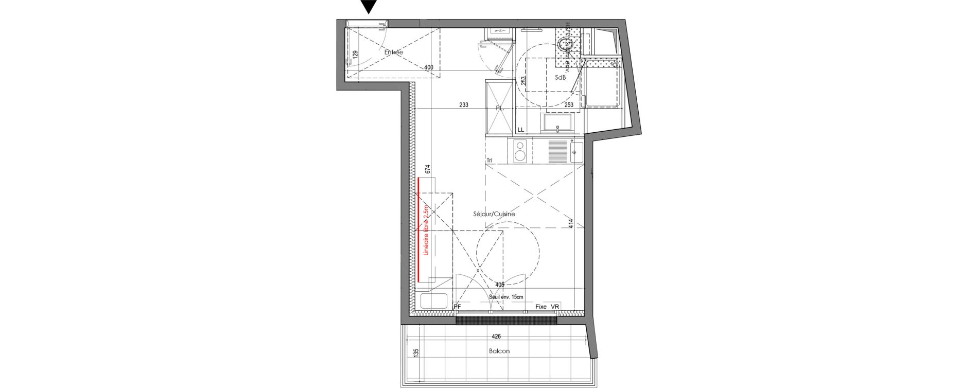 Appartement T1 de 30,29 m2 au Blanc-Mesnil Centre