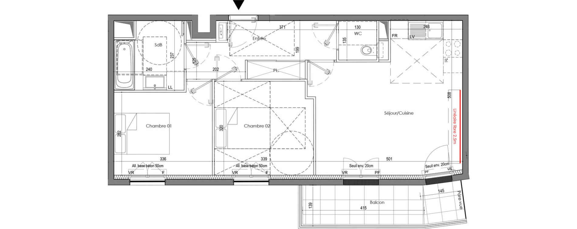 Appartement T3 de 58,84 m2 au Blanc-Mesnil Centre